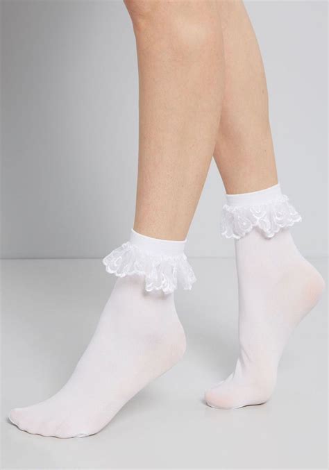 Just You And Eyelet Socks In White Size Os Lace Socks Fashion Socks Frilly Socks