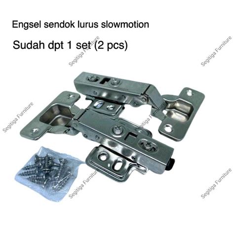 Jual Set Engsel Sendok Slow Motion Soft Close Hidrolik Clip On Lurus