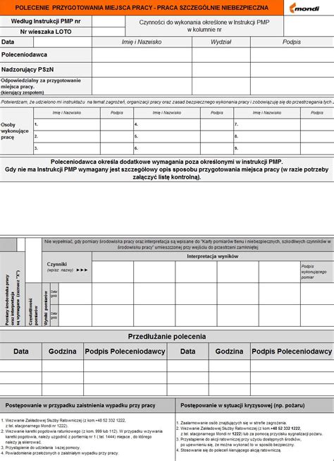 Instrukcja W Sprawie Prac Szczeg Lnie Niebezpiecznych Pdf Darmowe