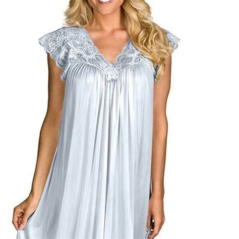 Shadowline Intimates And Sleepwear Shadowline Long Lace Cap Sleeve