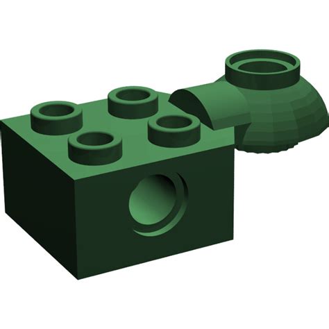 LEGO Dark Green Brick 2 X 2 With Horizontal Rotation Joint 48170