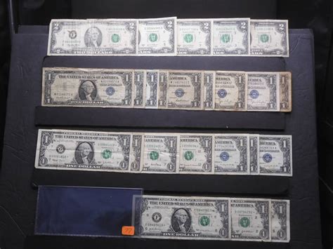 3 Sheets Of Old Us Currency Auction