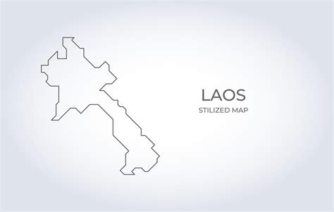 Premium Vector Map Of Laos In A Stylized Minimalist Style