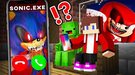 Why Scary Sonic Exe And Friends Call Jj And Mikey At Night In Minecraft