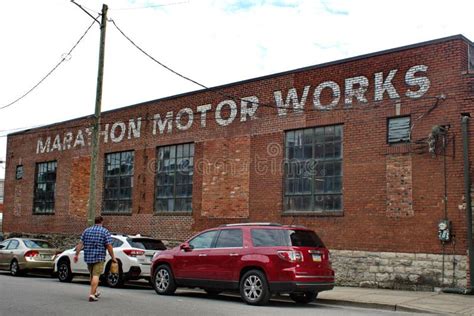 Tourist At The Marathon Motor Works Building Editorial Photo Image Of