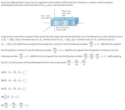 Solved Gauss Law Differential Form Gauss Law For