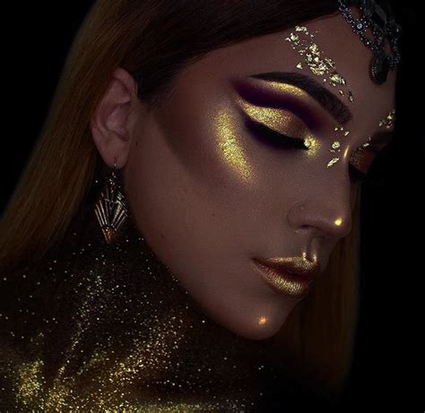 Gold Glitter Makeup By Openmindfreesoul Fantasy Makeup Makeup Designs Creative Makeup