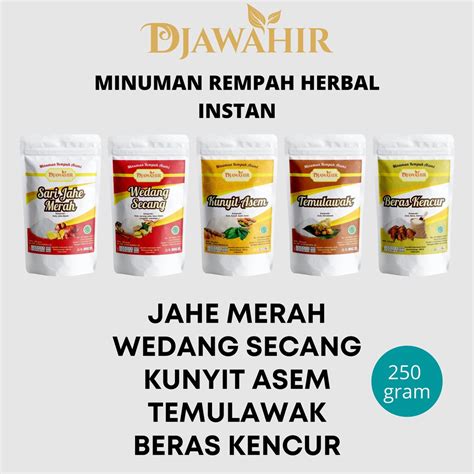 Jual Jahe Merah Wedang Secang Kunyit Asem Temulawak Beras Kencur Instan