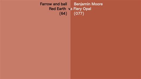 Farrow And Ball Red Earth 64 Vs Benjamin Moore Fiery Opal 077 Side