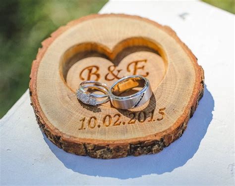 Personalized Rustic Wood Ring Holder Rustic Wedding Ring Bearer Pillow