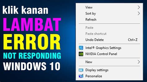 Mengatasi Klik Kanan Windows 10 Error Atau Lambat Youtube