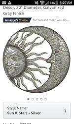 Amazon Deco Metal Moon Indoor Outdoor Wall Decor With Stars And