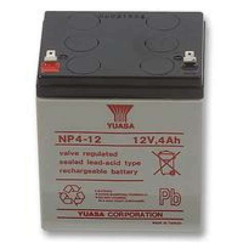 12V 4AH SEALED LEAD ACID 106x70x90 YUASA Electrocomp