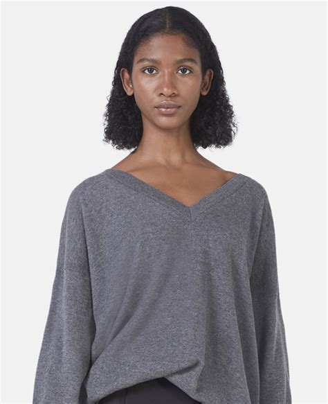 Women Grey V Neck Long Sleeved Jumper Stella Mccartney Sg