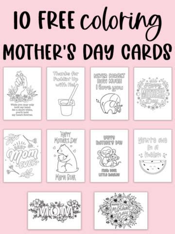 Free Printable Mothers Day Cards To Color Main Mom Envy