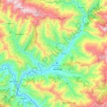 Mapa Topogr Fico Manthali Altitude Relevo