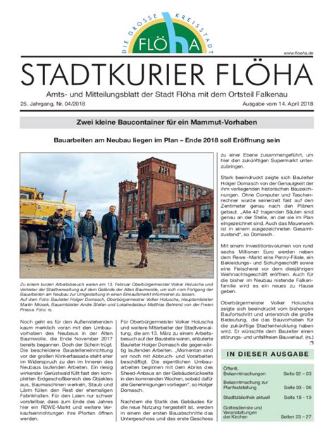 Ausf Llbar Online Amts Und Mitteilungsblatt Der Stadt Flha Mit Dem