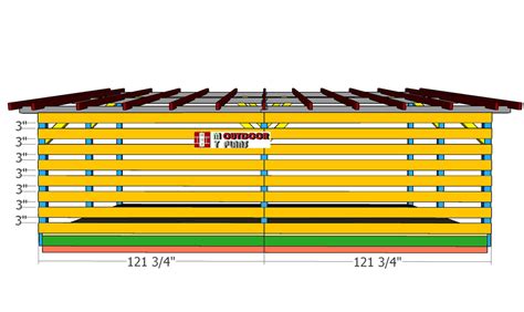 12x20 11 Cord Firewood Shed Roof Plans