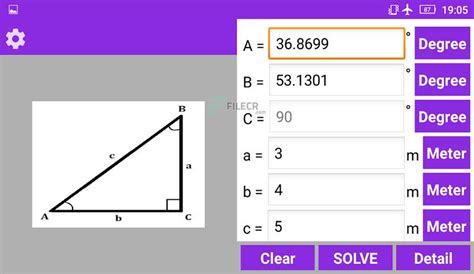 Right Angled Triangle Calculator and Solver – PRO 2.2 - FileCR