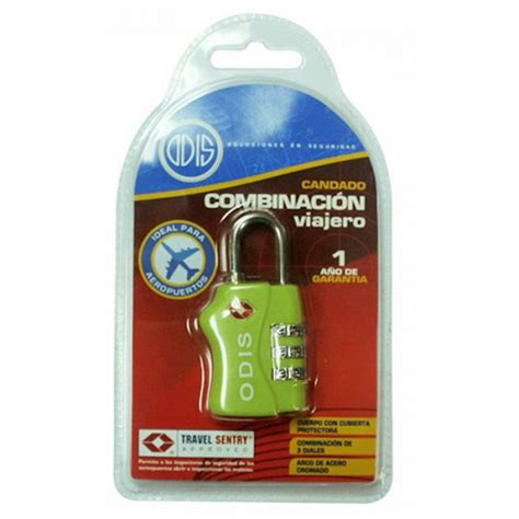 Candado TSA 33mm Verde Odis Ferretería Ferrar