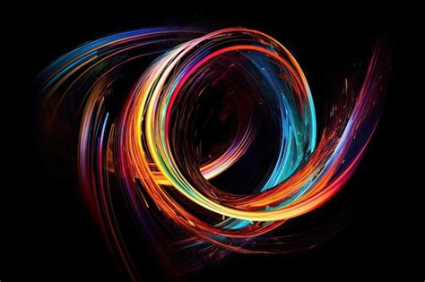 Premium Photo | A colorful swirl of light on a black background