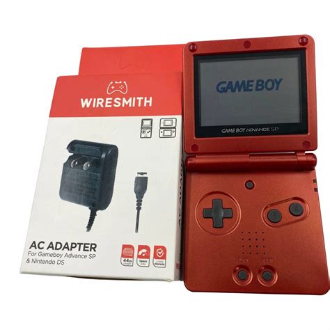 Nintendo Game Boy Advance SP GBA SP Flame Red Tested W Charger