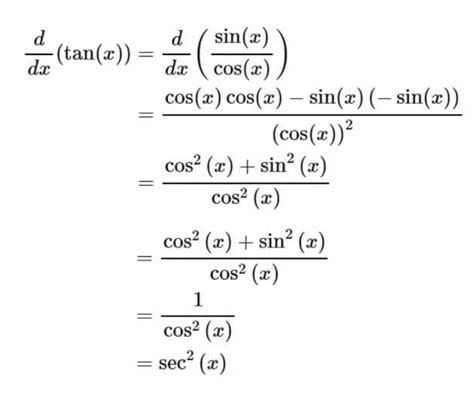 Derivada Da Tangente De X