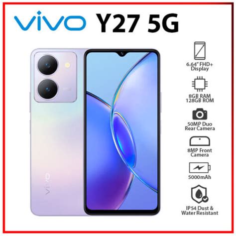 Unlocked Vivo Y27 5g 8gb128gb Purple Dual Sim Octa Core Android Cell