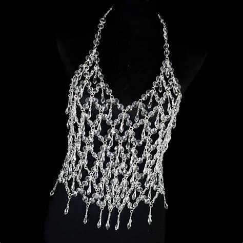 Sexy Tassel Rhinestone Chic Women S Lingerie Body Chain Top Water Drop