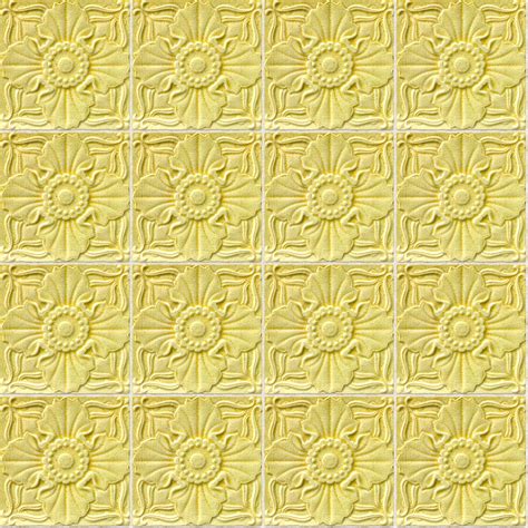 Bright Yellow Floral Tile Stack Architextures