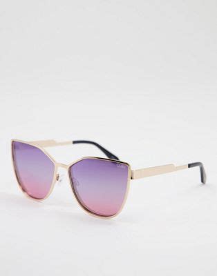 Quay In Pursuit Womens Cat Eye Sunglasses In Gold ASOS