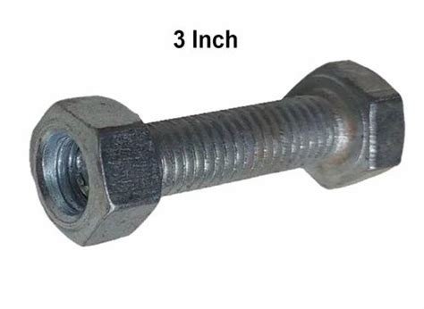 Polished 3 Inch MS Nut Bolt For Industrial Grade Fe 500 At Rs 250 Kg