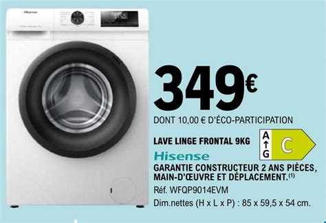 Promo Lave Linge Frontal 9kg Hisense Chez E Leclerc ICatalogue Fr