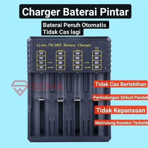 Jual CHB 010 Charger Baterai 4 Port Ada Indikator Bisa Cas Baterai Ni