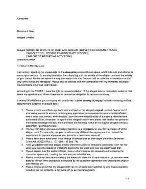 Debt Validation Letter Pdf Fill And Sign Printable Template Online