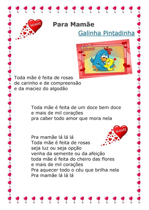 Atividade para o Dia das mãe texto interpretação