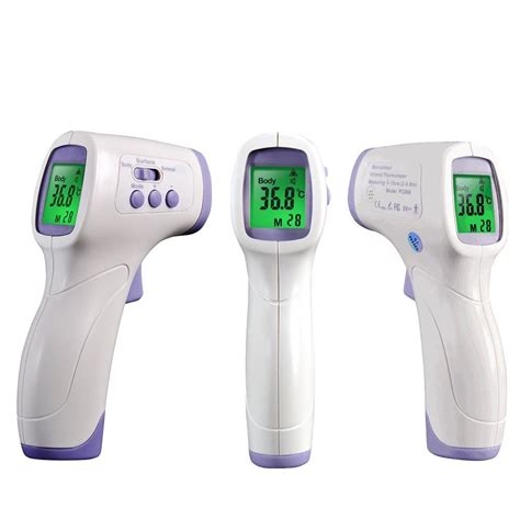 White Portable Infrared Thermometer High Accuracy Non Contact Medical