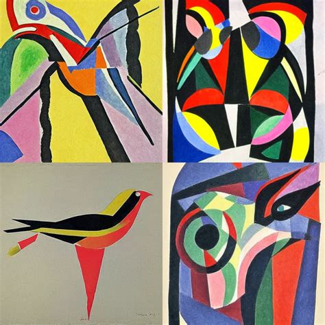 Bird Dynasty Robert Sonia Delaunay Escher Sketch Stable Diffusion