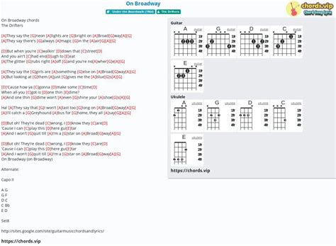 Chord: On Broadway - tab, song lyric, sheet, guitar, ukulele | chords.vip