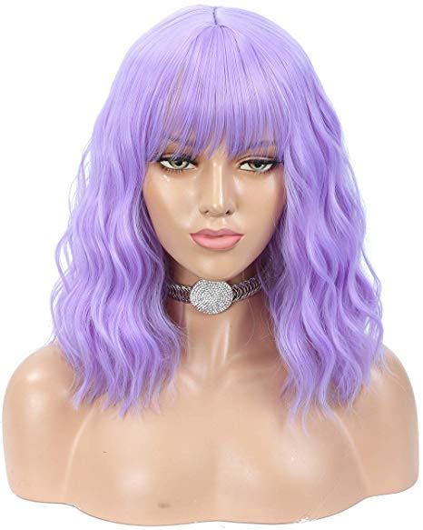 Lizzy Hair Lavender Purple Wigs For Women 14inch Natural