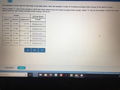 Solved Five Samples Of Xenon Gas Are Descri Bed In The Table Chegg