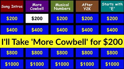 Guess The Song Jeopardy Style Quiz 13 YouTube