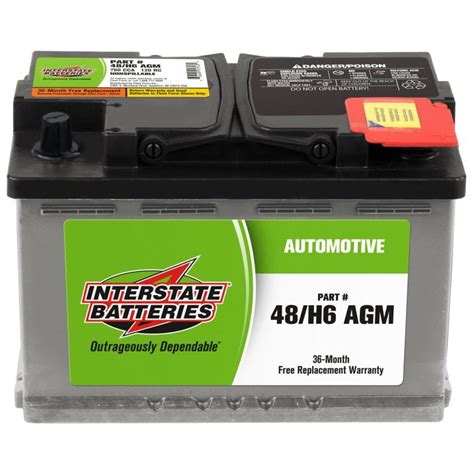 AGM Automotive Battery Group 48 H6 760 CCA By Interstate Batteries