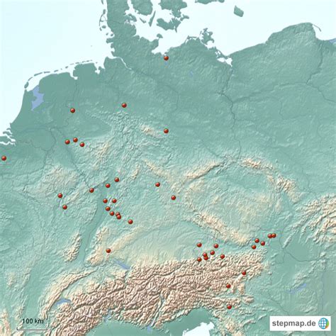 StepMap Michel in Ortsnamen Landkarte für Deutschland