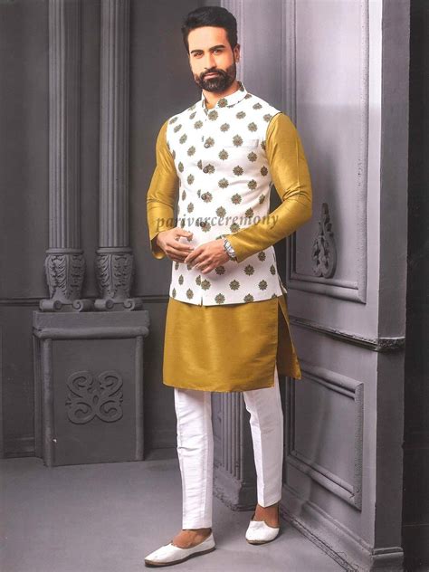 Silk Kurta Pajama With Modi Jacket Nehru Jacket With Kurta Etsy