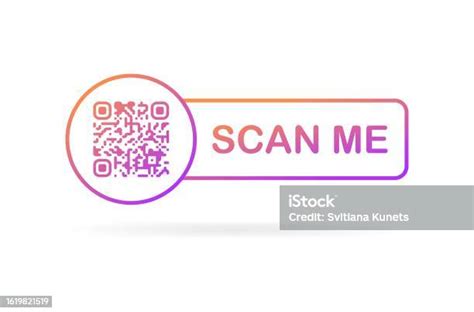 Scan Me Plate Flat Color Scan Qrcode Vector Illustration Stock