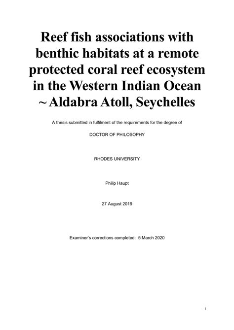 (PDF) Reef fish associations with benthic habitats at a remote ...