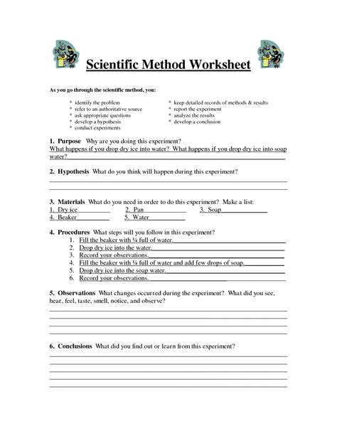 Scientific Method Worksheet Printable