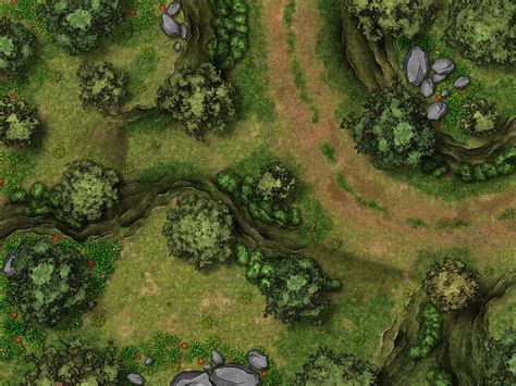 Forest Road Encounter Dnd Battle Map Dandd Battlemap Dungeons And Dragons 5e Roll20 Fantasy