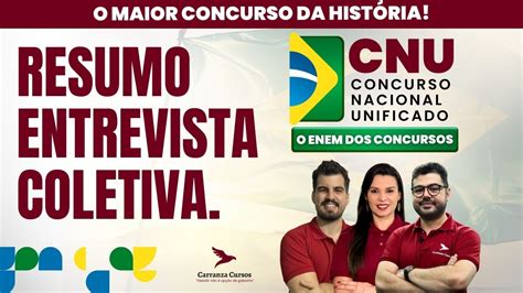 Cnu Resumo Da Entrevista Coletiva Concurso Nacional Unificado Youtube